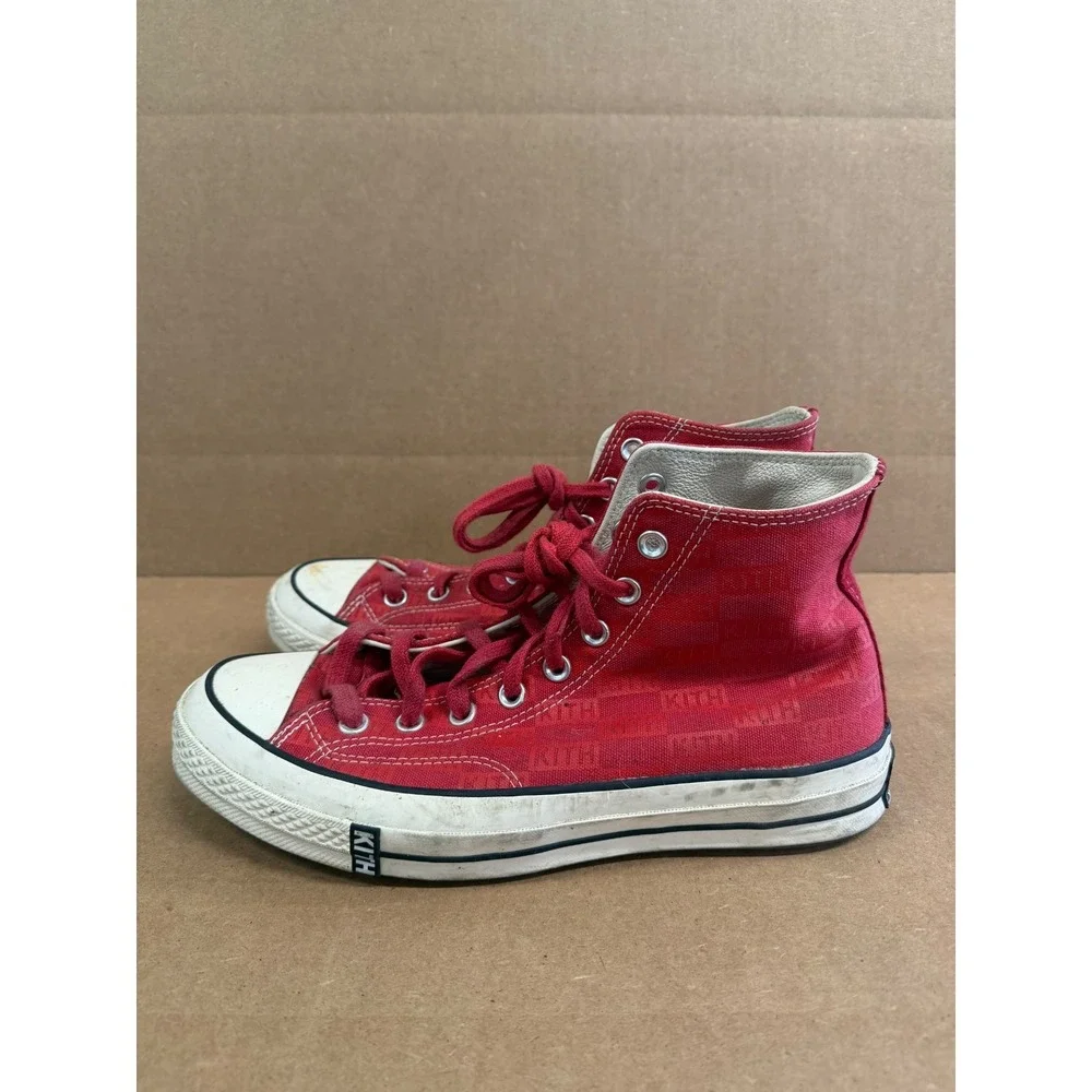 Kith x Converse Chuck 70 High Salsa Sneakers Red Egret 165627C Mens Size 8.5 US